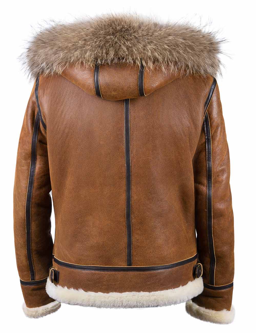 Giacca Bomber Uomo con Cappuccio in Pelliccia Sintetica
