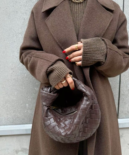Borsa Midi Donna Intrecciata Fatta a Mano Versatile