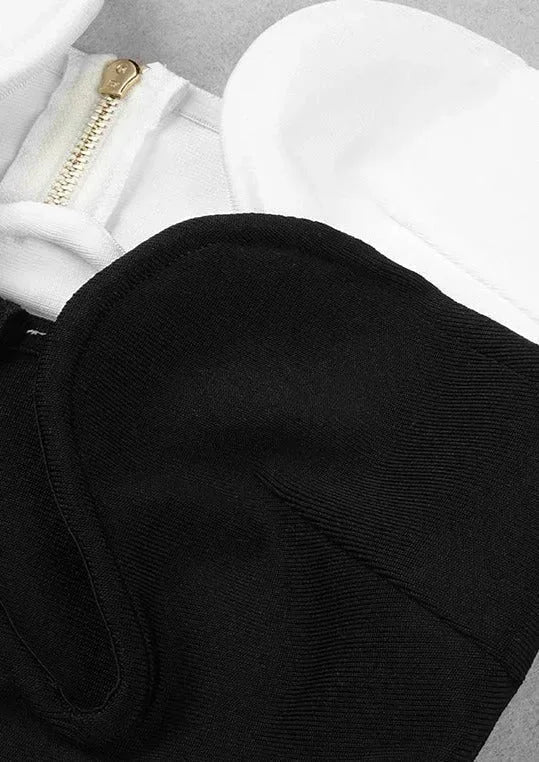 Bustier femme sans bretelles en coton, avec découpe ondulée, parfait pour un look élégant et ajusté.