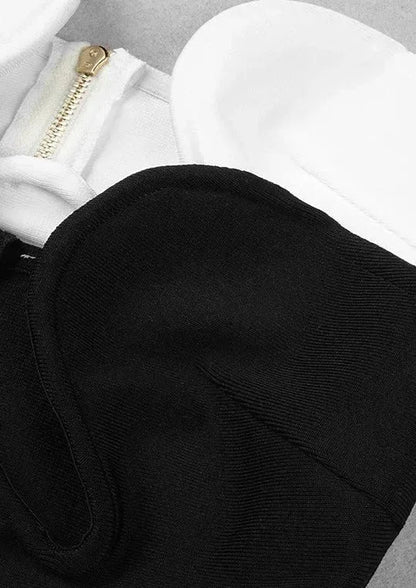 Bustier femme sans bretelles en coton, avec découpe ondulée, parfait pour un look élégant et ajusté.