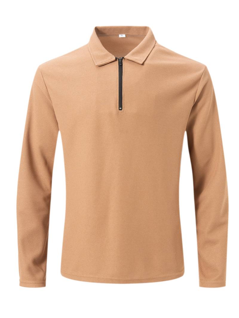 Maglia Uomo in Tessuto Waffle Manica Lunga Scollo a V
