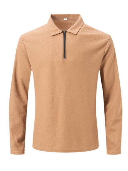 Maglia Uomo in Tessuto Waffle Manica Lunga Scollo a V