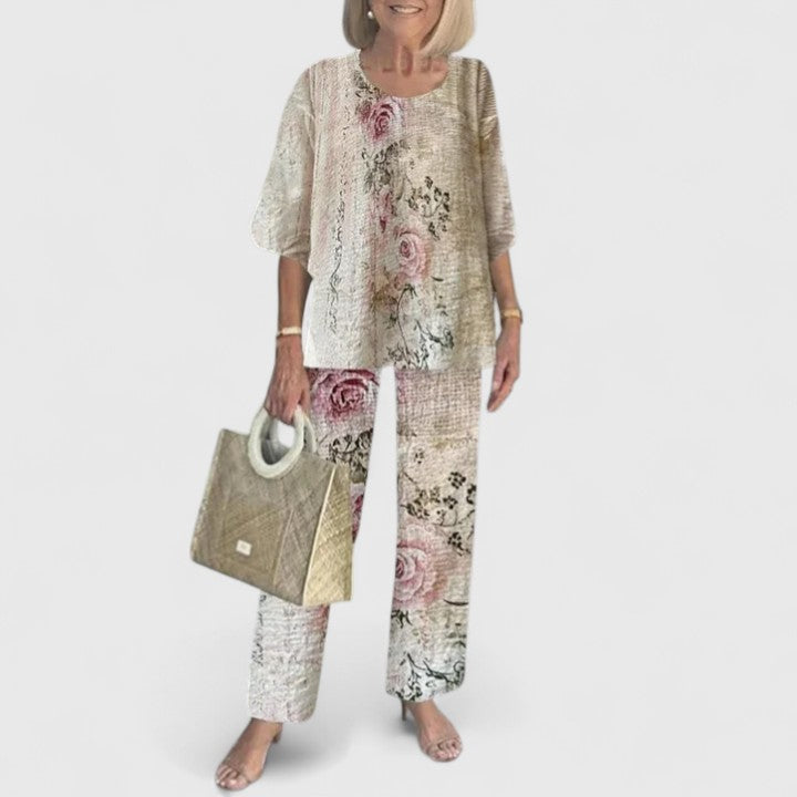 Completo Donna Due Pezzi Stampato Pantaloni Regular Fit