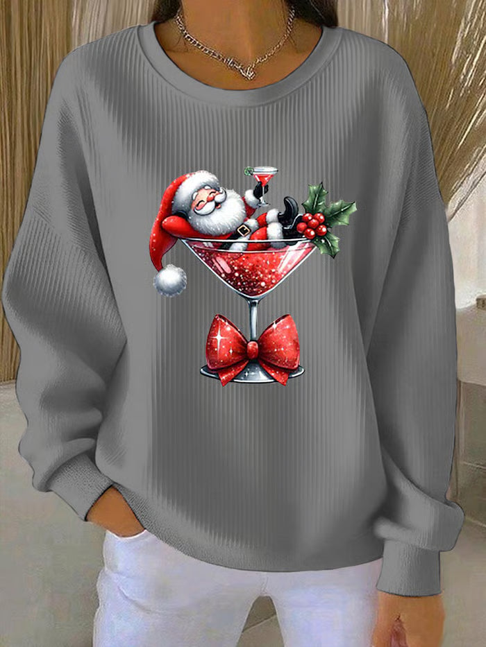 Maglione Natale Uomo con Motivo Babbo Natale Giocoso