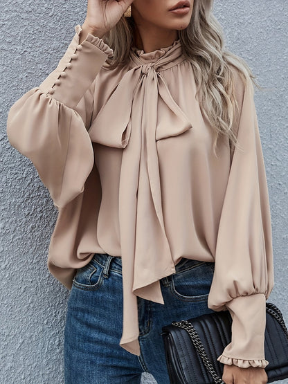Blusa Donna con Fiocco e Ruches Elegante - Brentozzi