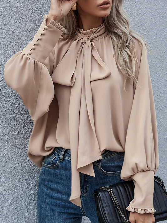 Blusa Donna con Fiocco e Ruches Elegante - Brentozzi