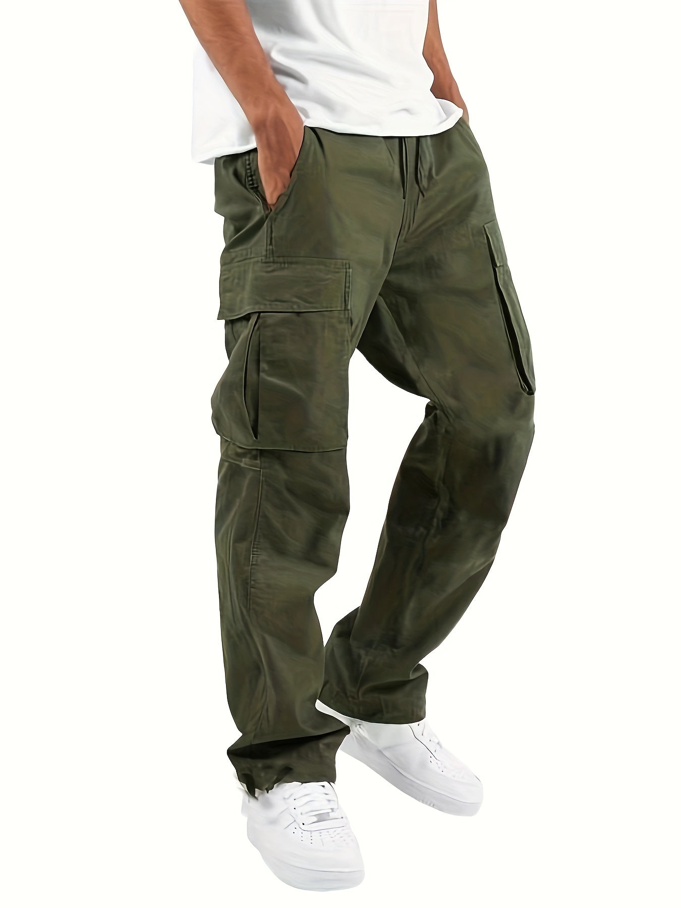 Pantaloni Cargo Uomo Baggy Lunghezza Lunga