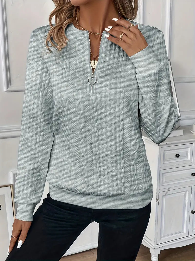 Maglione Donna con Zip Tessuto Morbido Stagionale