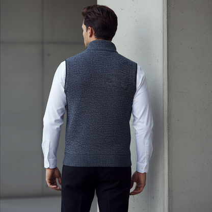 Gilet Uomo Maglia Strutturata Senza Maniche
