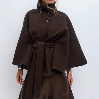 Cappotto Donna con Collo Alto Stile Mantella