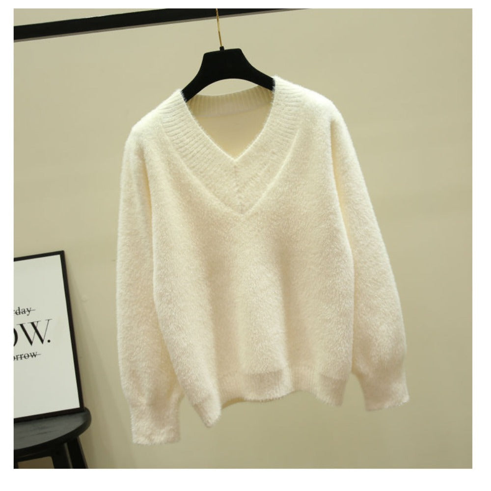 Maglione Donna Scollo a V Manica Lunga