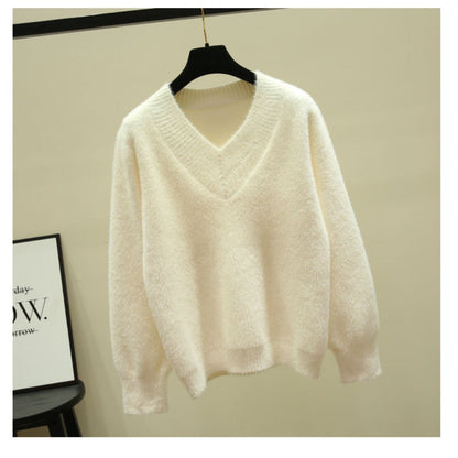 Maglione Donna Scollo a V Manica Lunga