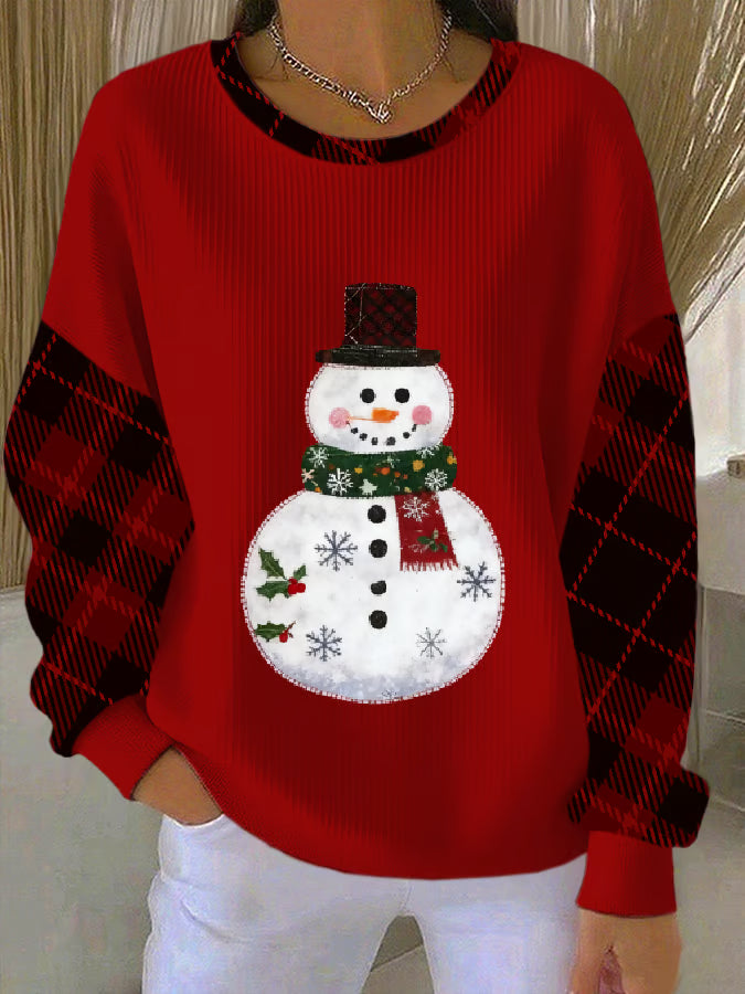 Maglione Uomo Natalizio Motivo Pupazzo di Neve Classico - Brentozzi