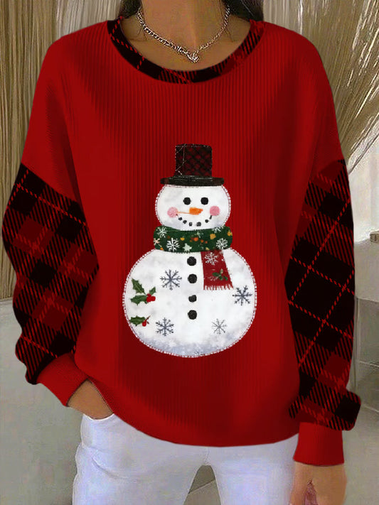 Maglione Uomo Natalizio Motivo Pupazzo di Neve Classico - Brentozzi
