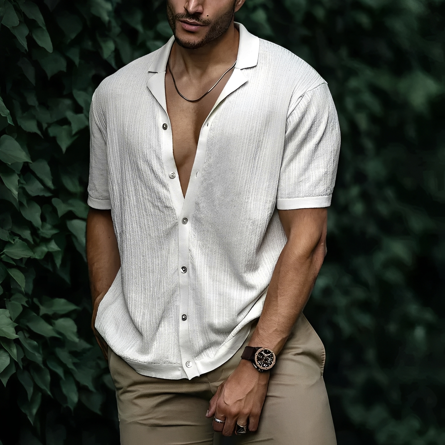 Camicia Uomo Estiva Elegante Taglio Classico