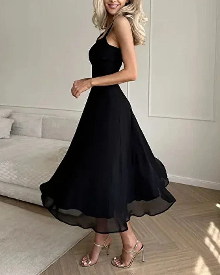 Abito Midi Donna con Spalline Sottili