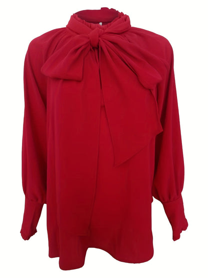 Blusa Donna con Fiocco e Ruches Elegante