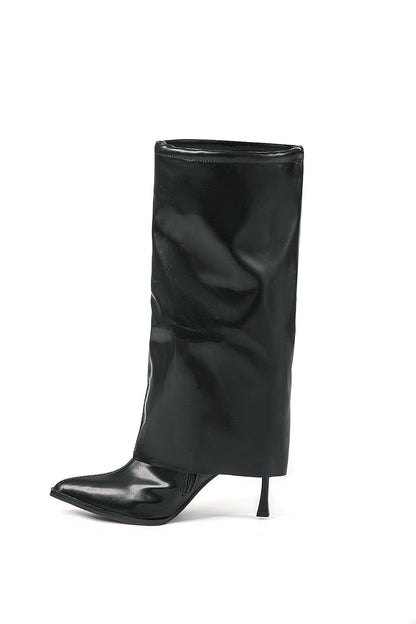 Stivali Donna Designer in Pelle Look Oversize