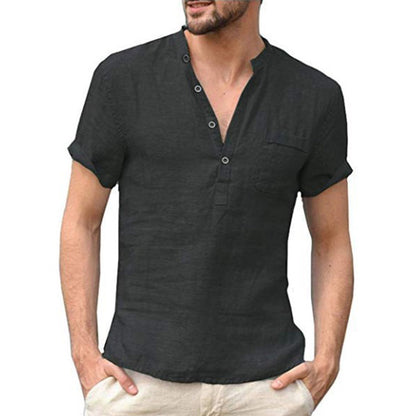 Camicia Uomo Manica Corta Tessuto Leggero Traspirante