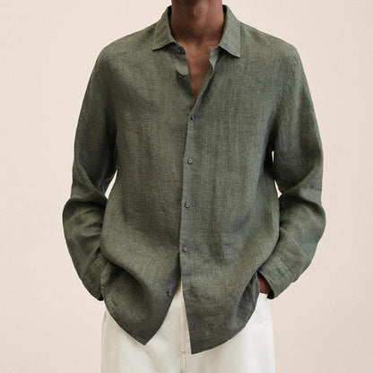 Camicia Uomo Manica Lunga Tessuto Leggero
