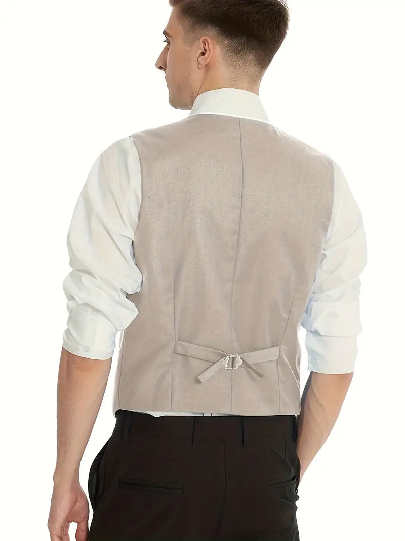 Completo Business Uomo Blazer Gilet e Pantaloni Taglio Classico