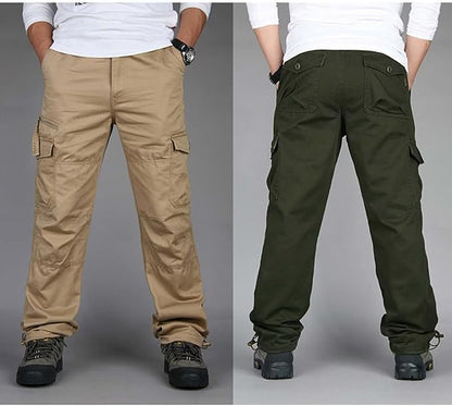 Pantaloni Cargo Uomo Chino Lunghi Regular