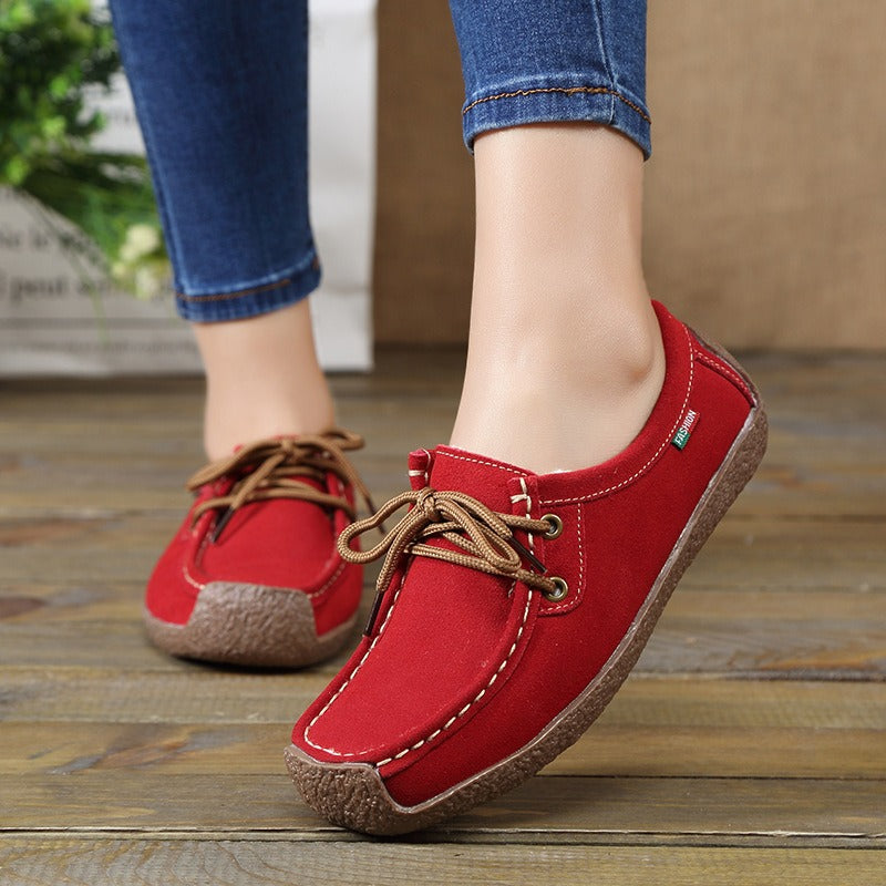Ballerine Donna in Pelle Scamosciata Sintetica Stile Casual - Vesarelli
