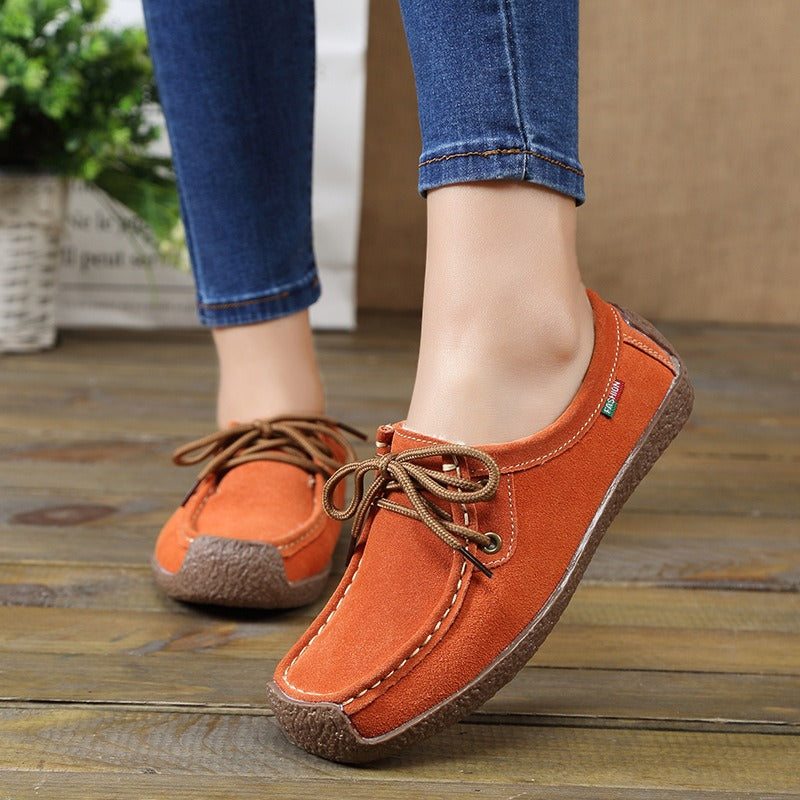 Ballerine Donna in Pelle Scamosciata Sintetica Stile Casual