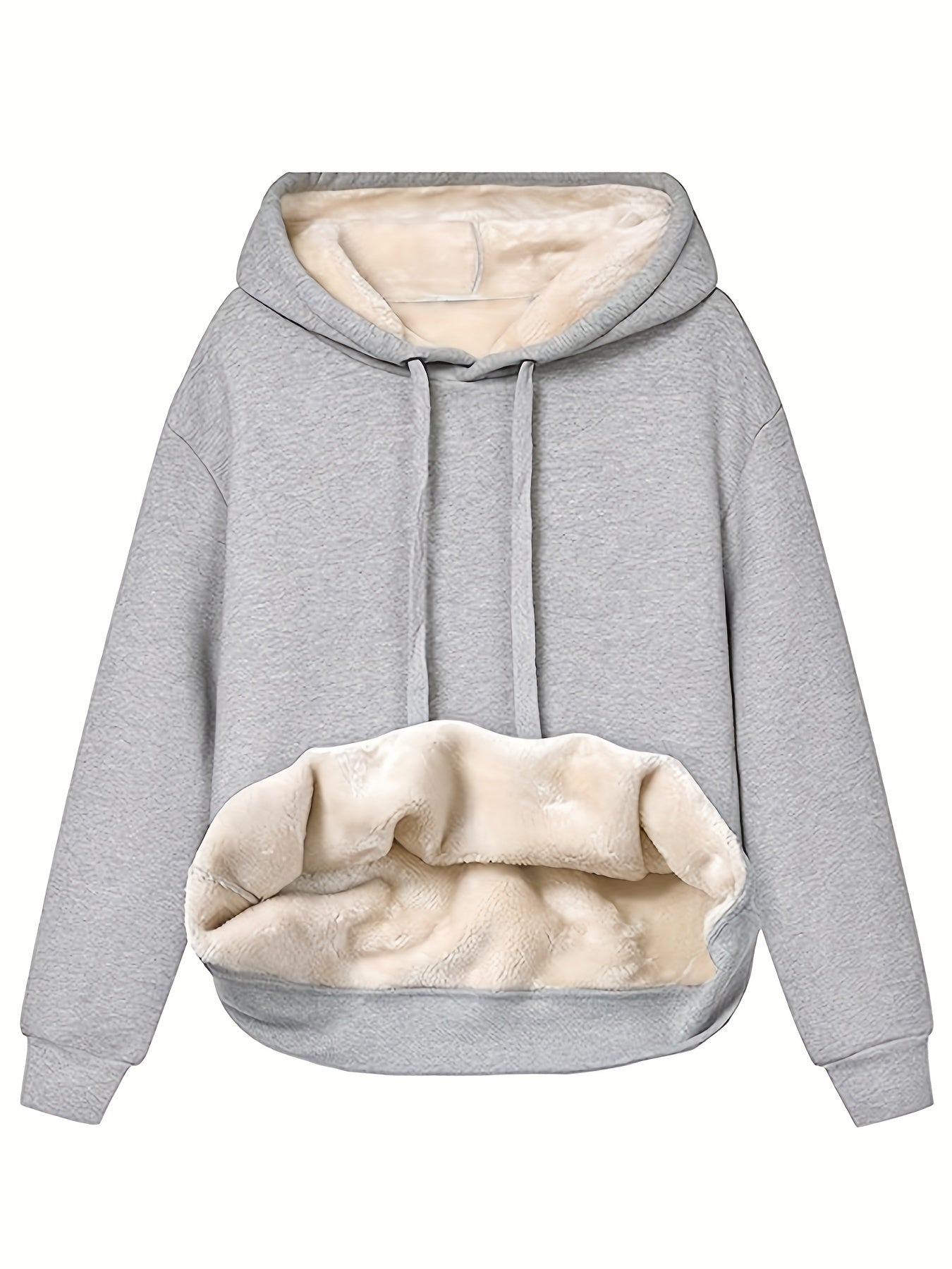 Felpa Donna con Cappuccio in Pile Comoda Casual