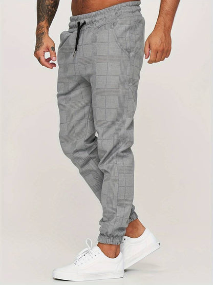 Pantaloni Jogging Uomo con Motivo a Quadri Comfort