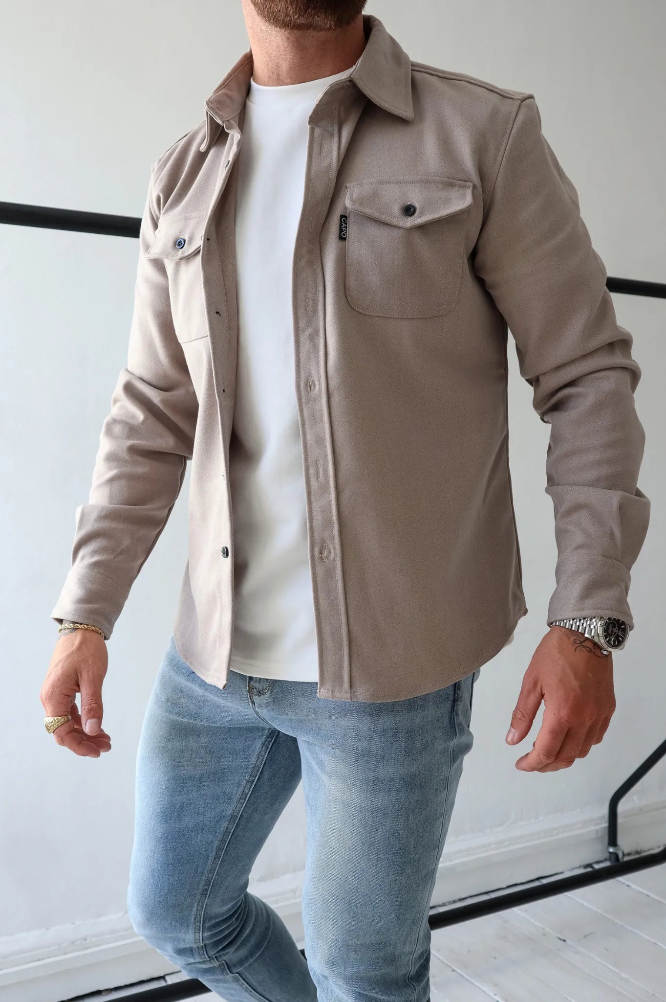 Camicia Uomo Overshirt Cotone Casual Bottoni