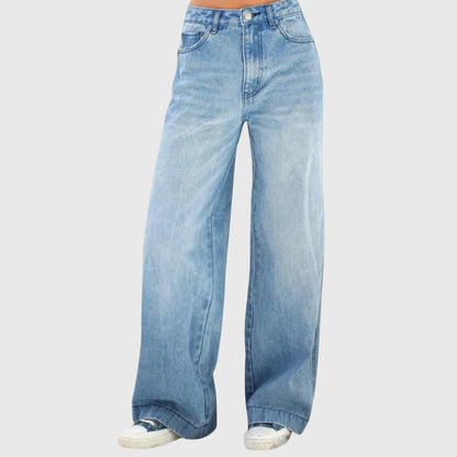 Jeans Baggy Donna Casual Vestibilità Ampia