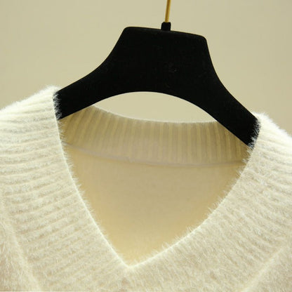 Maglione Donna Scollo a V Manica Lunga