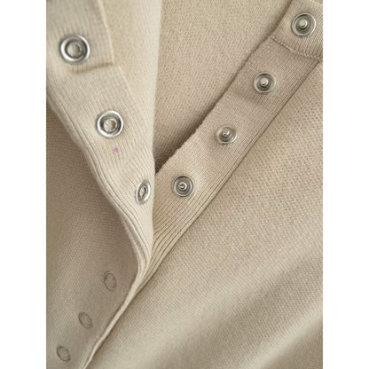 Cardigan Donna con Bottoni e Maniche Lunghe in Maglia