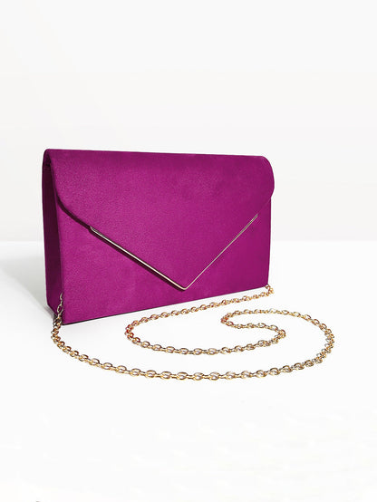 Clutch Donna in Velluto Effetto Camoscio Elegante