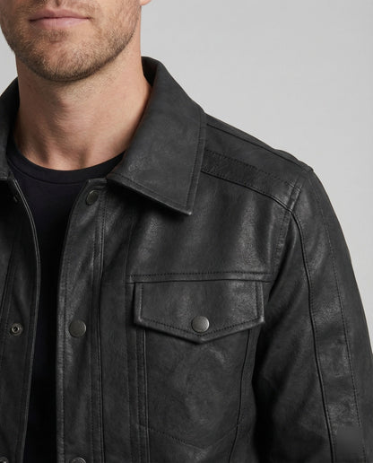 Giacca Biker Uomo in Pelle Corto