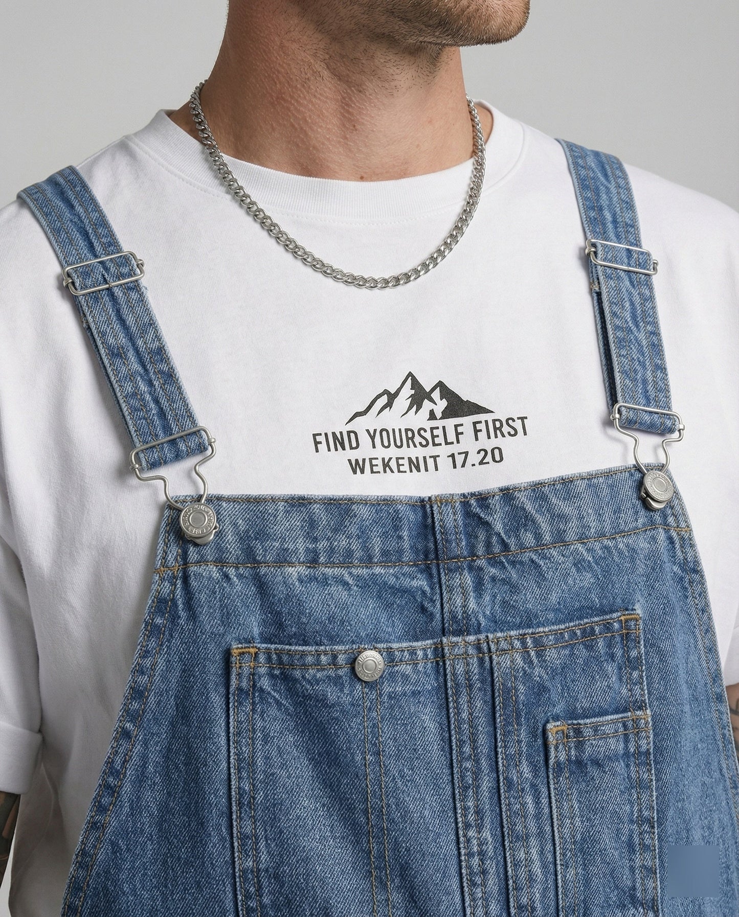 Salopette Uomo Jeans Ampia Vestibilità