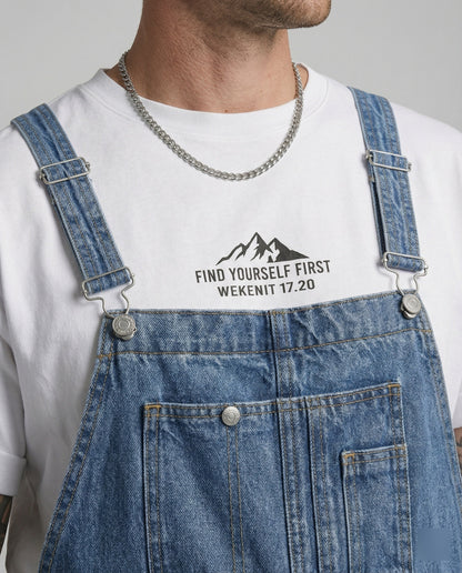 Salopette Uomo Jeans Ampia Vestibilità