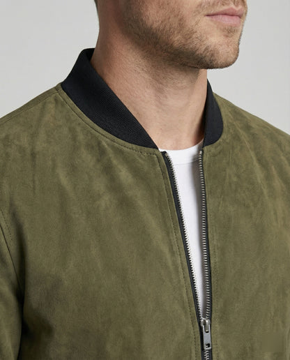Giacca Bomber Uomo in Velour Vestibilità Classica