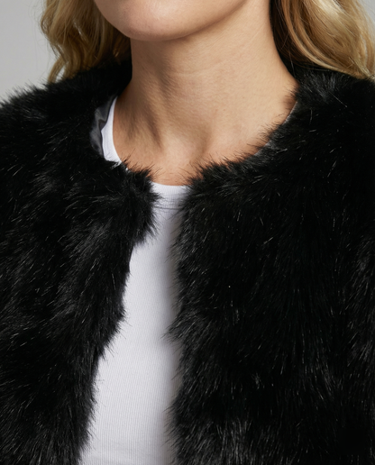 Cappotto Corto Donna in Pelliccia Sintetica