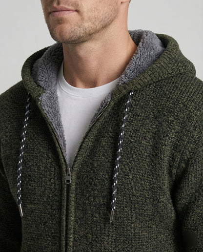Cardigan Uomo in Maglia con Cappuccio Casual