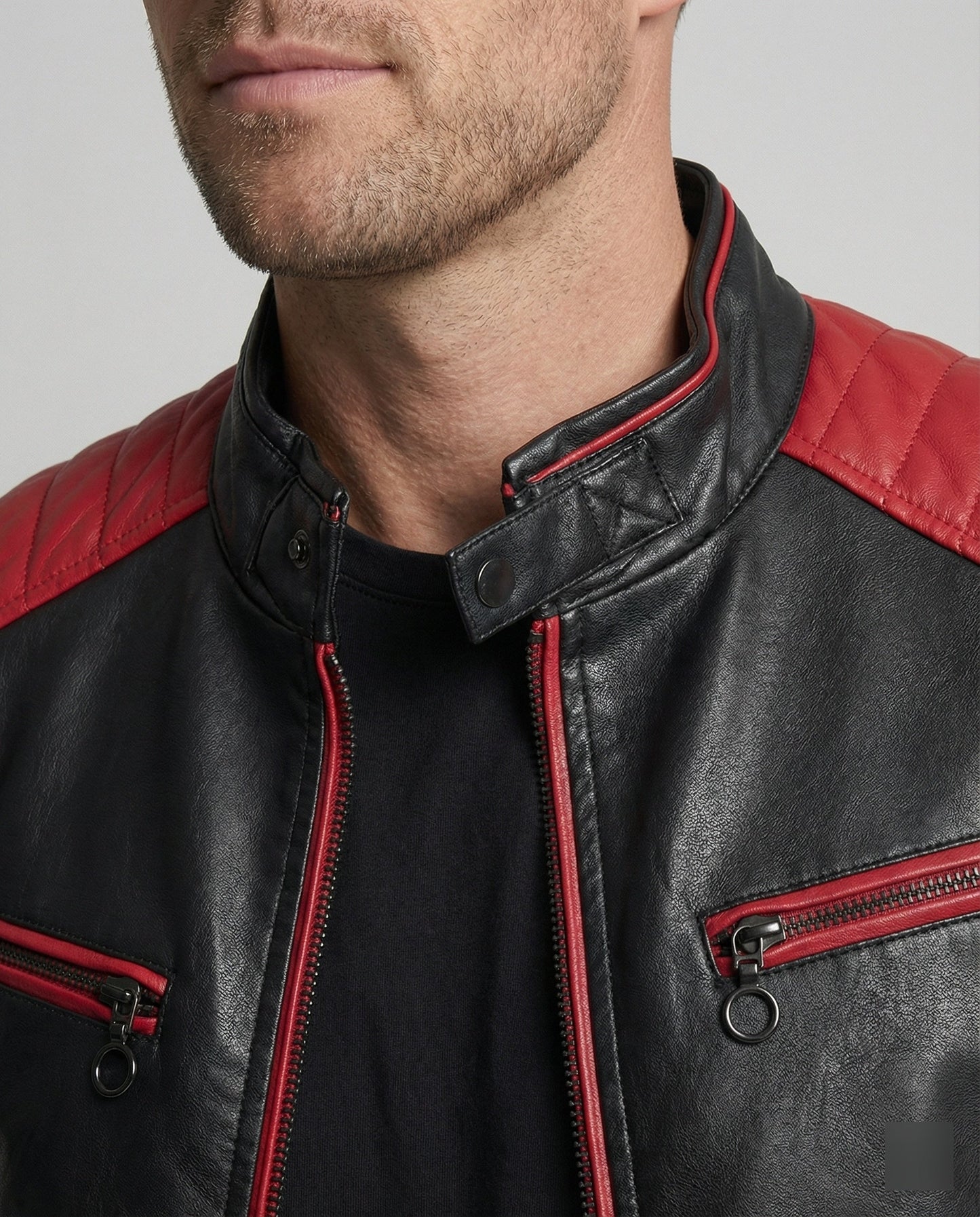 Giacca Biker Uomo Stile Motorsport Slim Fit