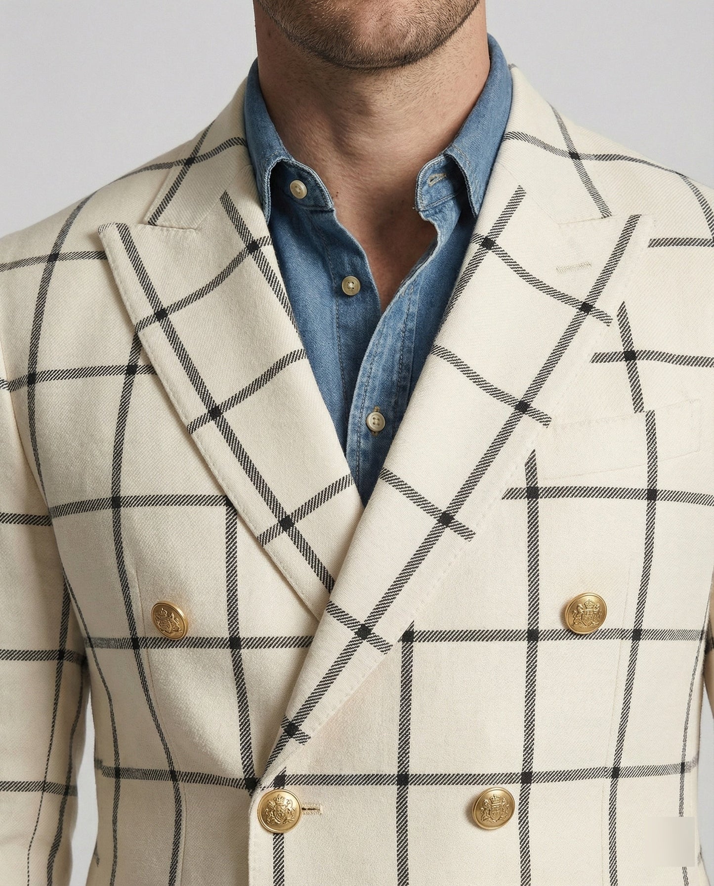 Blazer Uomo Quadri Doppio Petto Classico