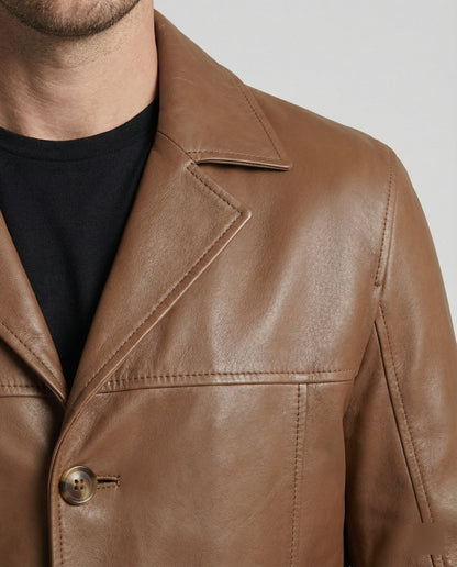 Cappotto Uomo In Ecopelle Invernale Slim Fit
