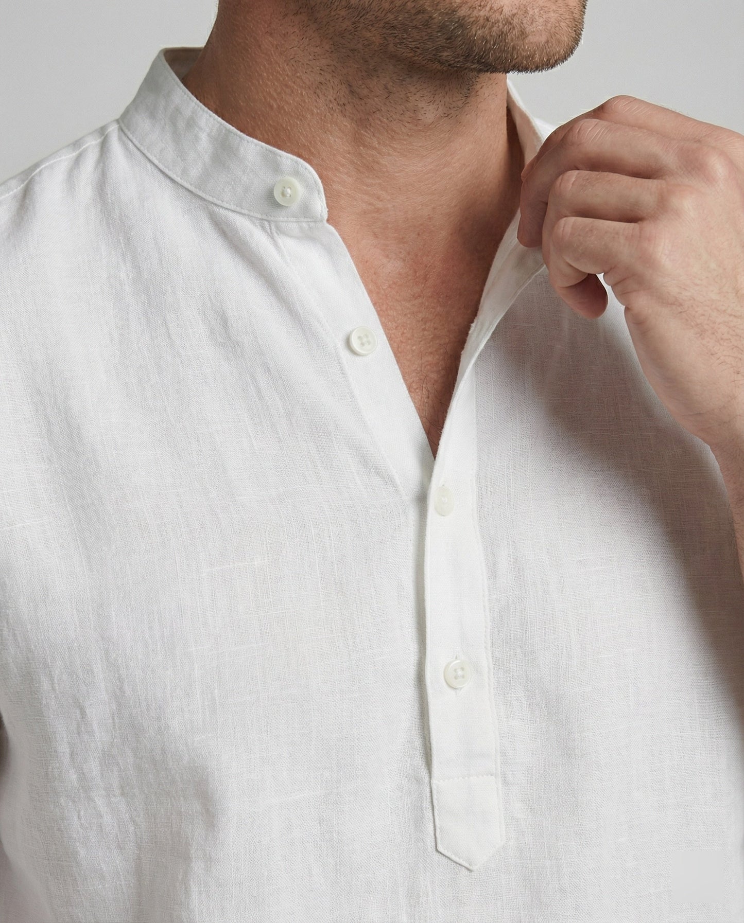 Camicia Uomo Lino Collo Classico