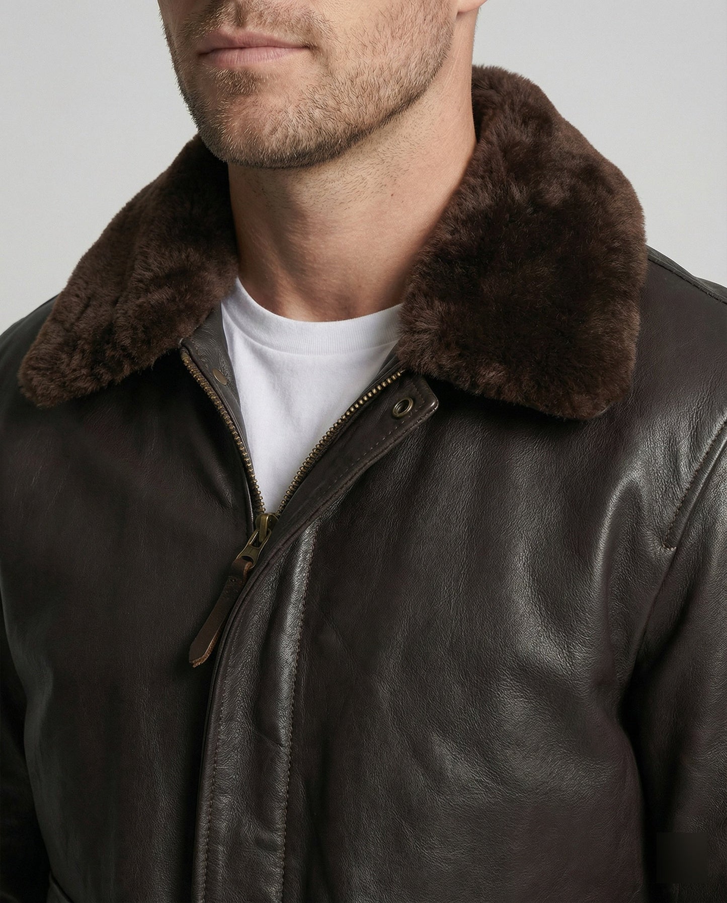 Giacca Pelle Uomo Calda Stile Casual