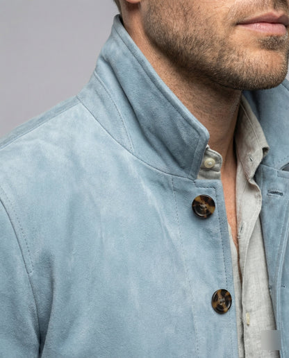 Giacca Uomo in Camoscio Casual Collo Pratico