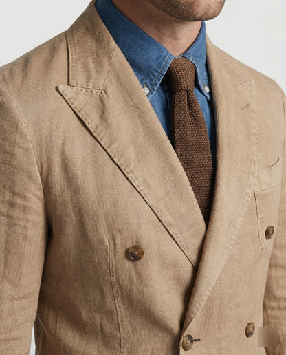 Blazer Uomo Lino Doppio Petto Classico