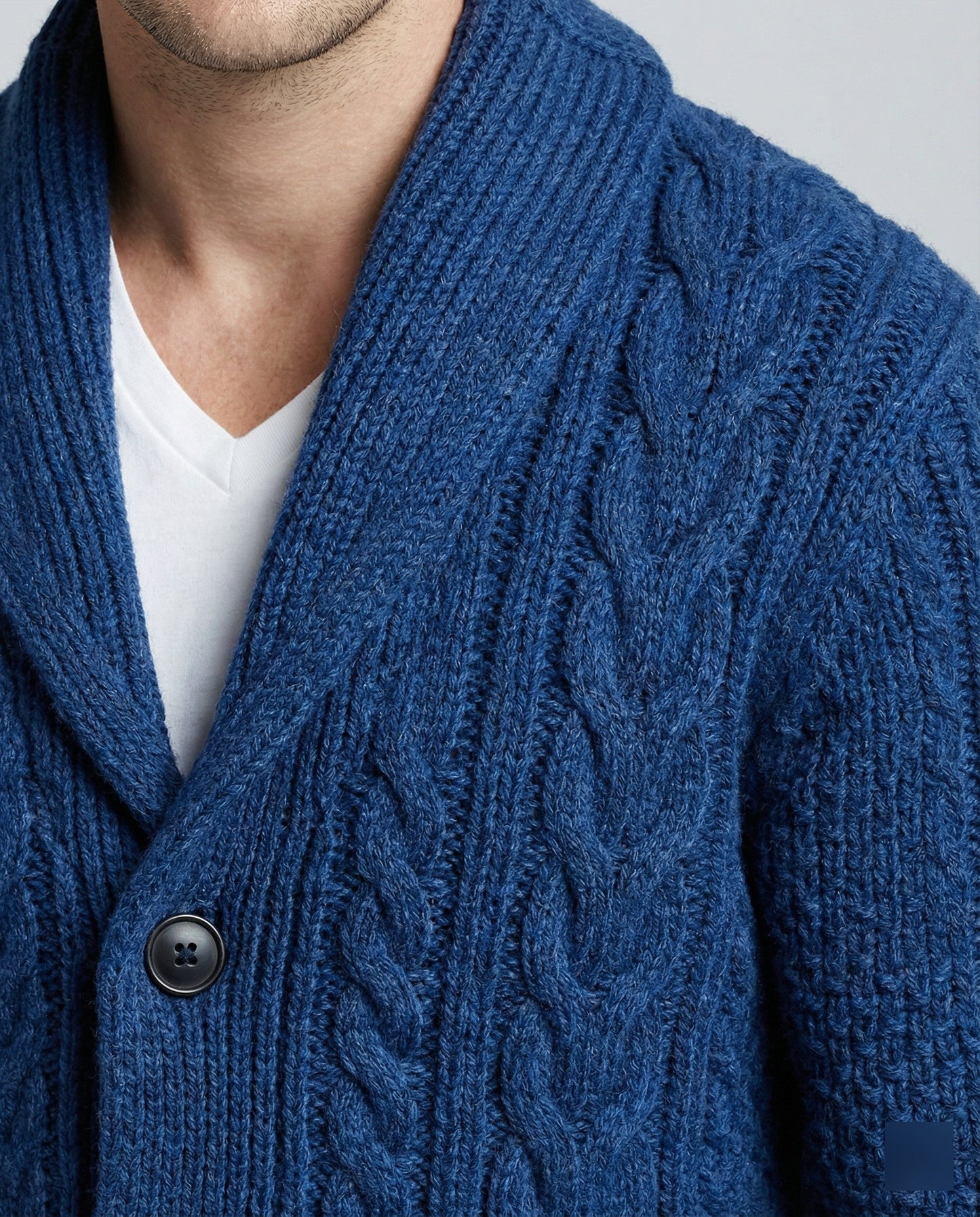 Cardigan Uomo Maglia Lavorata a Treccia Caldo