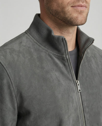 Giacca Bomber Uomo Effetto Pelle Casual